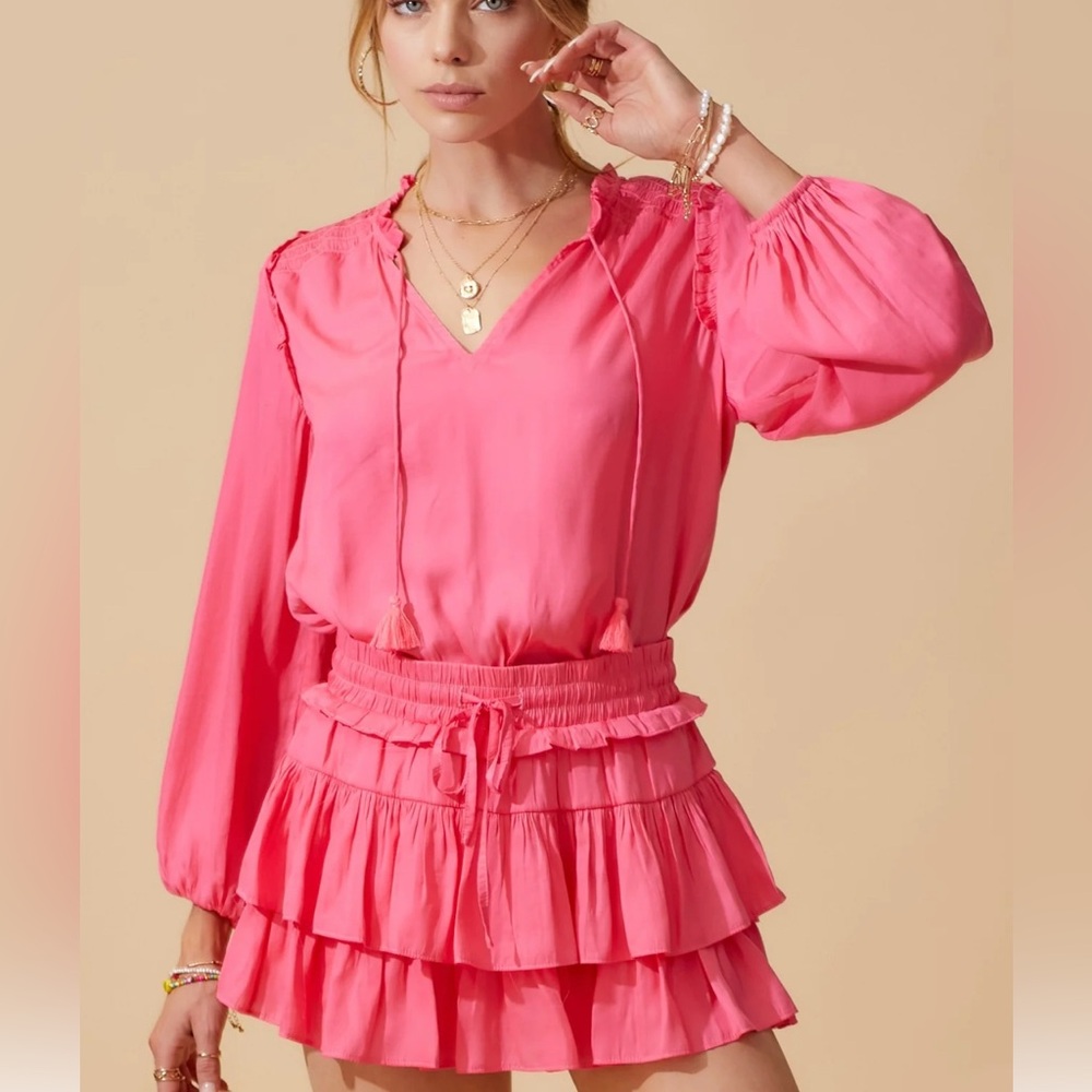 NWOT IDEM DITO Chic Pink Ruffled Romper